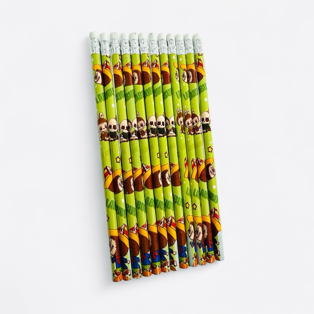 LABUBU Green Pencil Set includes 12 "2B" Pencil & Sharpener - Picture 2 of 4